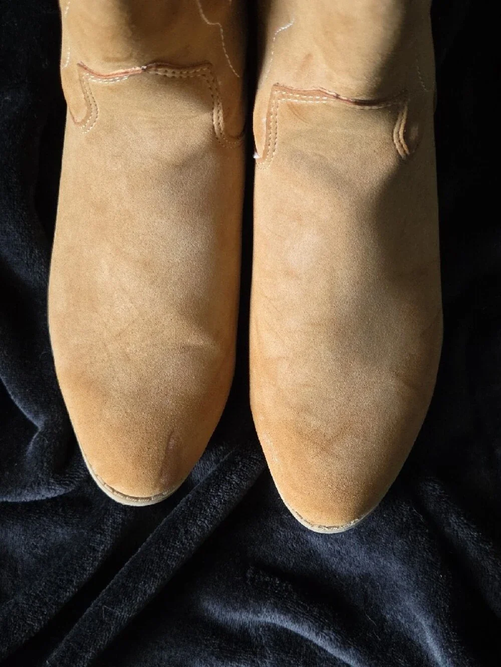 Children's Tan Faux Suede Western Boots